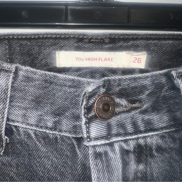 Levi’s Black 70s High Rise Flare Jeans - Picture 3 of 6